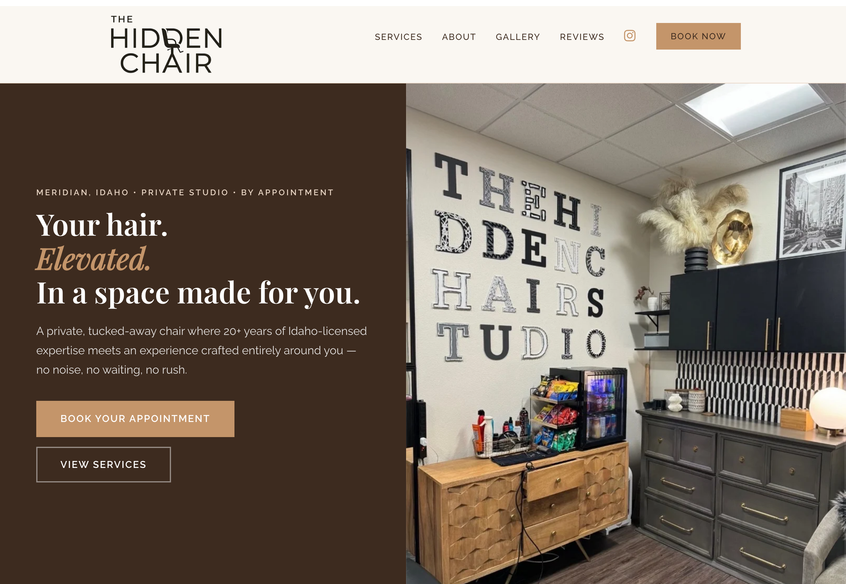 Homepage of Hidden Chair